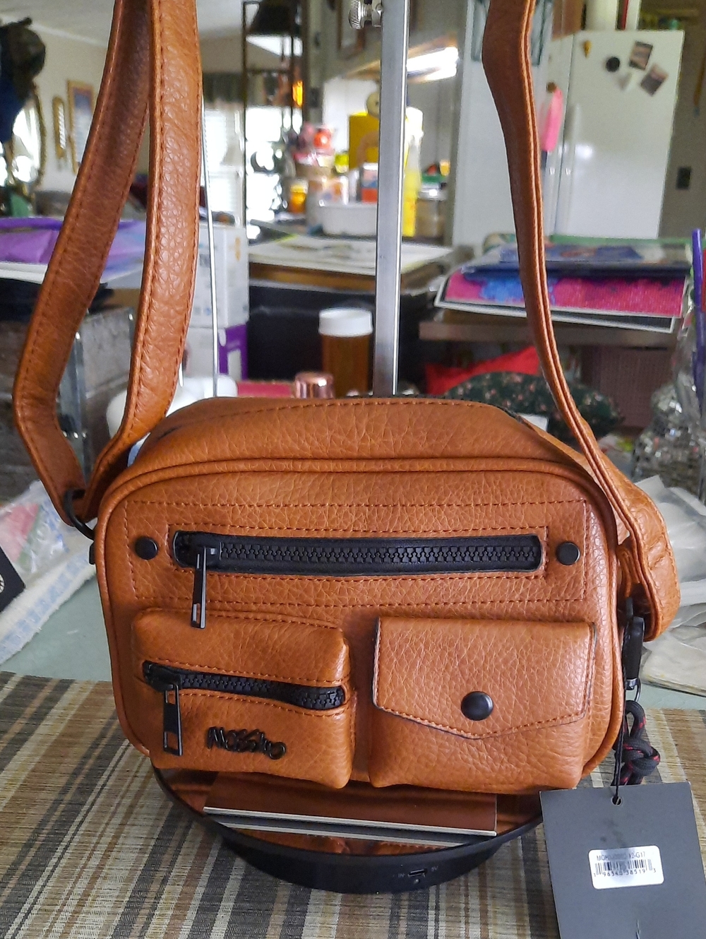 Mossimo Supply Co. Tan Leather-Look Crossbody Organizer Bag